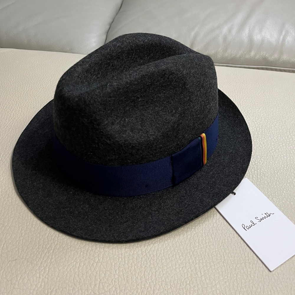 NWT - Paul Smith Men's 100% Wool Felt Trilby Hat - Hand Made in England - Size S